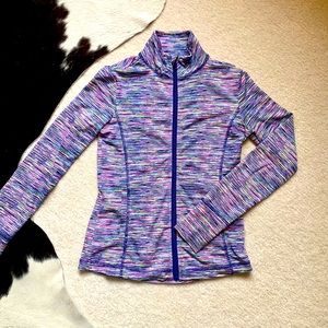 Girls Striped Warmup Jacket